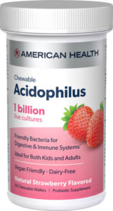 Chewable Acidophilus  (1B), Natural Strawberry Flavor Wafers